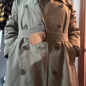 Bloomingdale's Khaki Double-Breasted Trench Coat